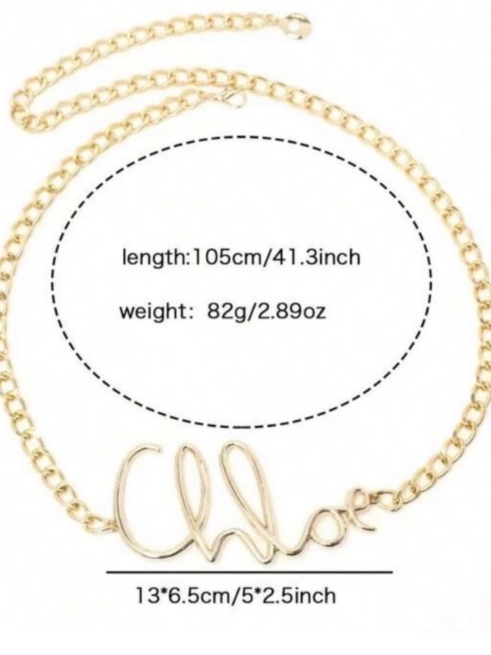 Chloe gold plated chain belt - Picture 2 of 4